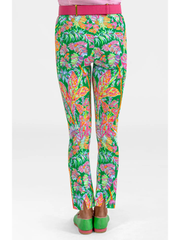 Vintage Vines in Kelly Green Gripeless Pull-On Pants