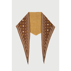 Foulard Knit Triangle Scarf – Brown