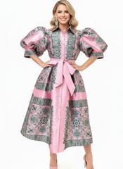 The Camellia Puff Sleeve Midi Dress
