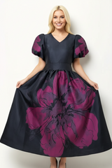 Petal Princess Puff Sleeve Dress