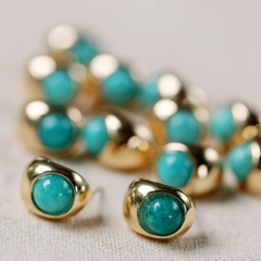 Turquoise Huggie Mini Hoop Earrings