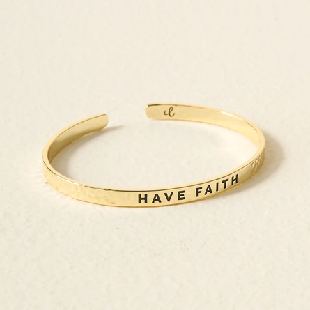Have Faith Little Reminder Cuff – Gold