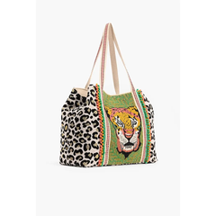 Forestry Leopard Embellished Tote