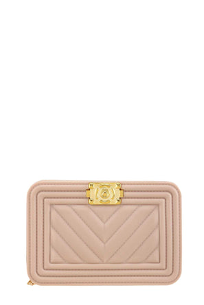 Nude Square Jelly Chain Crossbody Bag