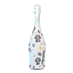 Black & Gold Graduation Champagne Bottle Wrap – Fits La Marca 750ml