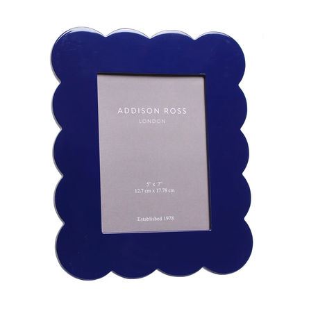 Navy Scalloped Lacquer 5x7 Photo Frame
