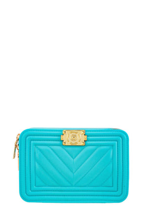 Turquoise Square Jelly Chain Crossbody Bag