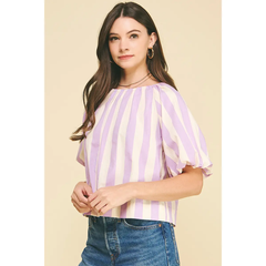 Lavender Stripe Tunic Shirt