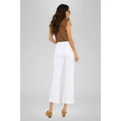 High Rise Relaxed Cropped Flare Jeans – White
