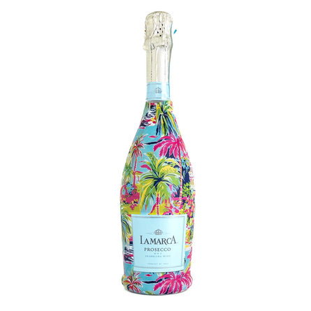 Pink Key West Cottage – Champagne Bottle Wrap (Fits La Marca 750ml)