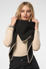 Knitted Triangle Shawl – Black