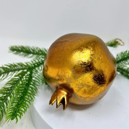 Old World Pomegranate Ornament - Antique Bronze 3.5”