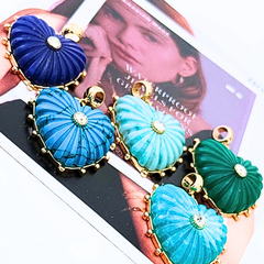 Let Your Heart Lead Gemstone Pendant Necklace – 14K Gold PVD Heart Charm