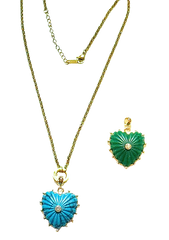 Let Your Heart Lead Gemstone Pendant Necklace – 14K Gold PVD Heart Charm