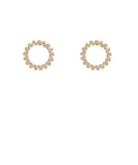 CZ Baguette Circle Earrings