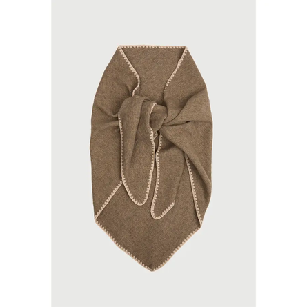 Knitted Triangle Shawl – Taupe