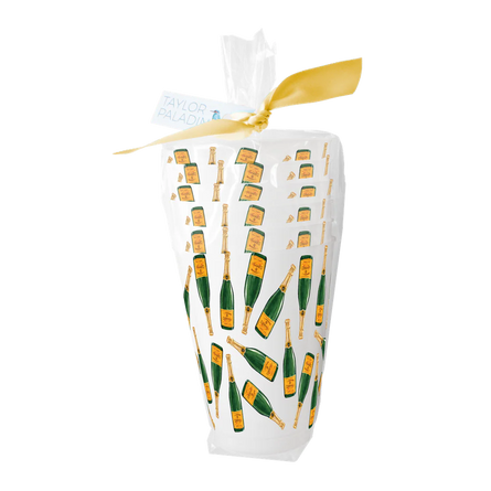 Champagne Pattern Frosted Stadium Cups – Set of 6