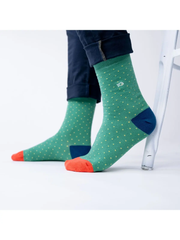 Square Combed Cotton Socks - Wasabi