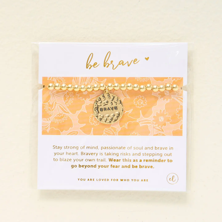 Be Brave Sentiment Charm Bracelet – Gold