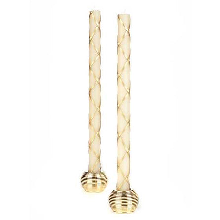 Fishnet Gold Dinner Candles, Set of 2, Set of 2 MacKenzie Childs