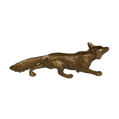Antiqued Brass Running Fox Tabletop Decor