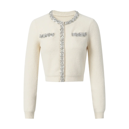 Hand-Beaded Knit Cardigan | Soft Autumn Elegance