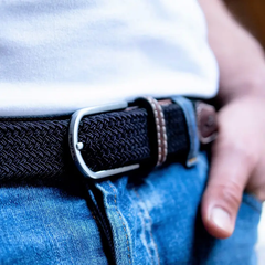 Navy Blue Woven Elastic Billy Belt
