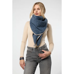 Knitted Triangle Shawl – Denim Blue
