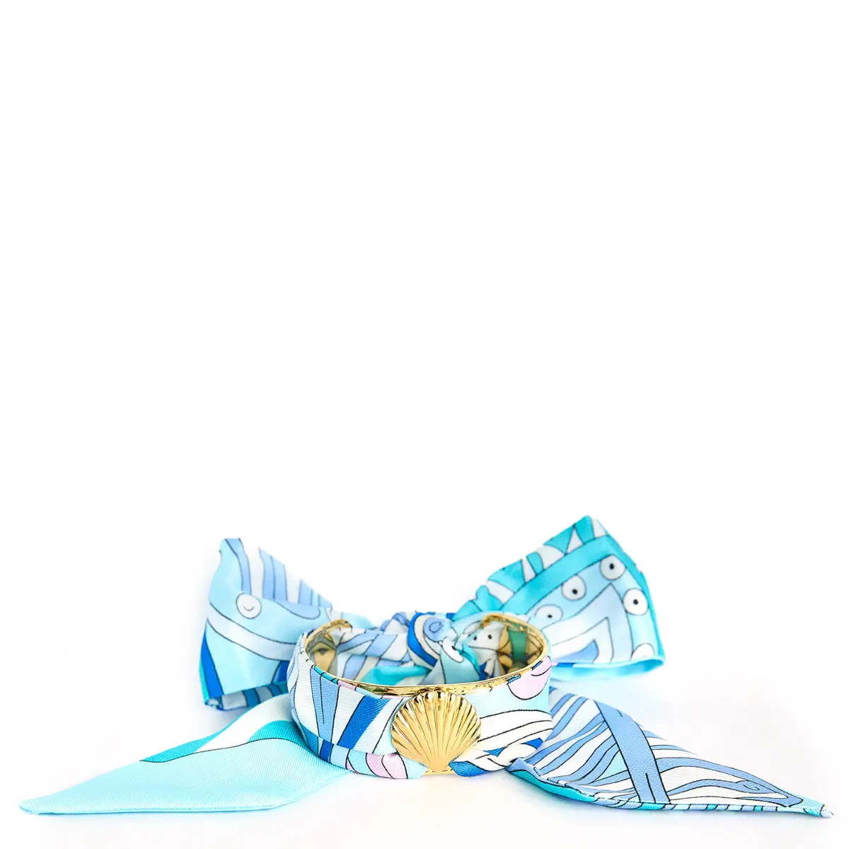 Blue Pucci Scallop Shell Scarf Cuff
