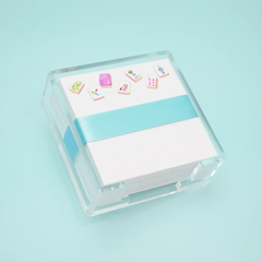 Mahjong Tiles Note Pad with Acrylic Holder