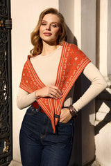 Foulard Knit Triangle Scarf – Orange