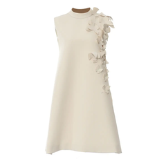Asymmetric Butterfly Appliqué Sleeveless Dress