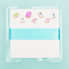 Mahjong Tiles Note Pad with Acrylic Holder