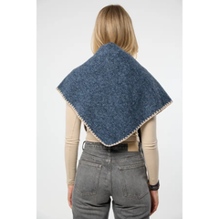 Knitted Triangle Shawl – Denim Blue
