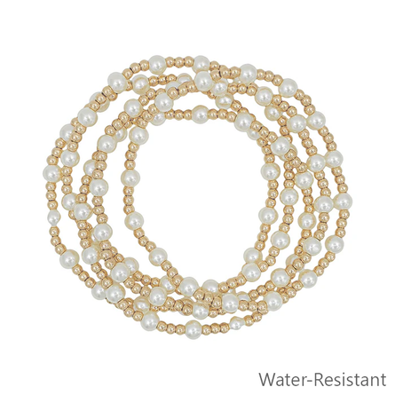 Jaz Gold Pearl Stack Bracelet