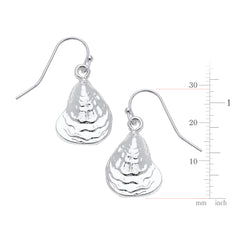 Handcast Silver Oyster Shell Wire Earrings