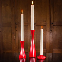 Oriental Red Medium Candleholder 5.9" Tall