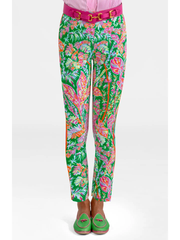 Vintage Vines in Kelly Green Gripeless Pull-On Pants