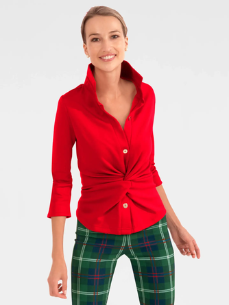 Crimson Jersey Twist & Shout Top