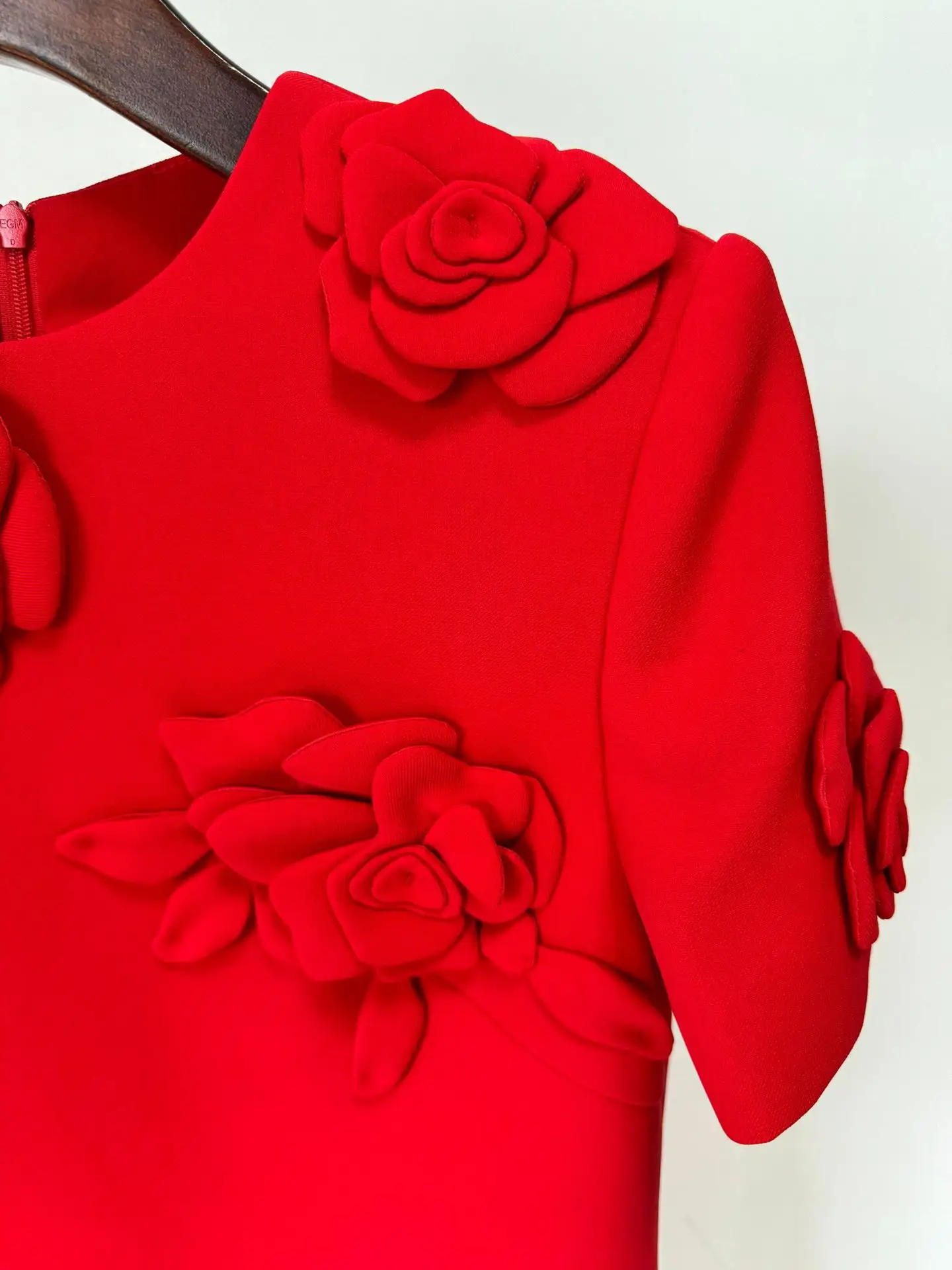 Floral Red Dress | Short Sleeve Elegance