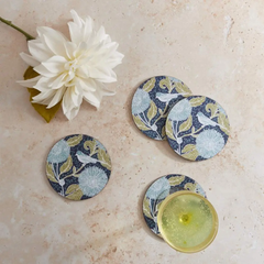 Coasters: Chrysanthemum Bird Round Coasters, Set of 4