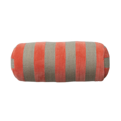 Coral and Jute Bolster Pillow 18"L x 8"H