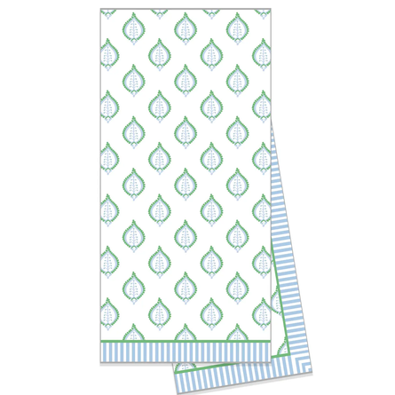 Blue + Green Paisley Cotton Tea Towel