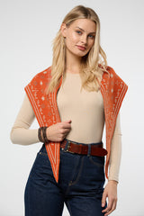 Foulard Knit Triangle Scarf – Orange