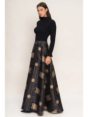 Printed Woven Maxi Circle Skirt