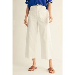 Harbor Scallop Pocket Pants in Offwhite