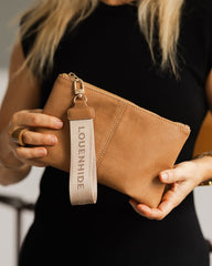 Mimi Logo Wristlet - Camel