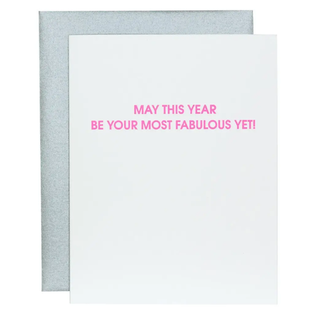 Most Fabulous Year Yet Letterpress Greeting Card