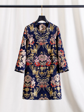 Artisan Studded Corduroy Long Coat – Vivid Hue Style Edit