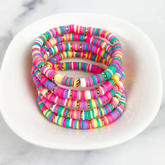 Bright Summer Pink Heishi Color Pop Bracelet